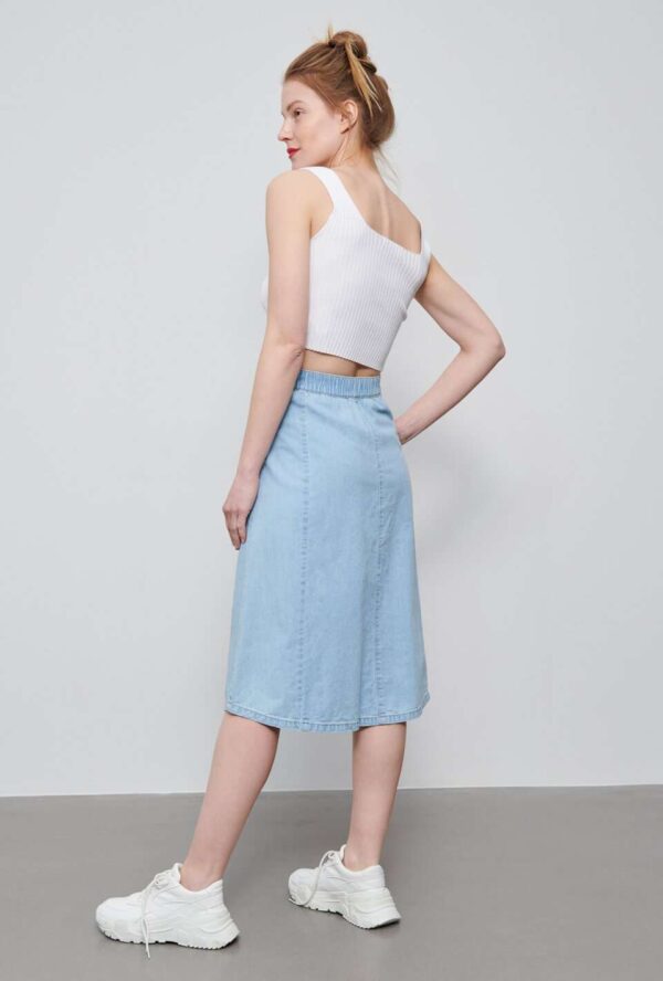 Skirt Solid Color High Waist - Image 4