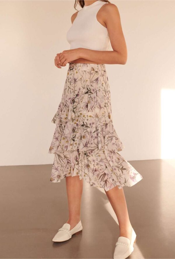 Women's Boho Floral Print Summer Skirt - Image 2